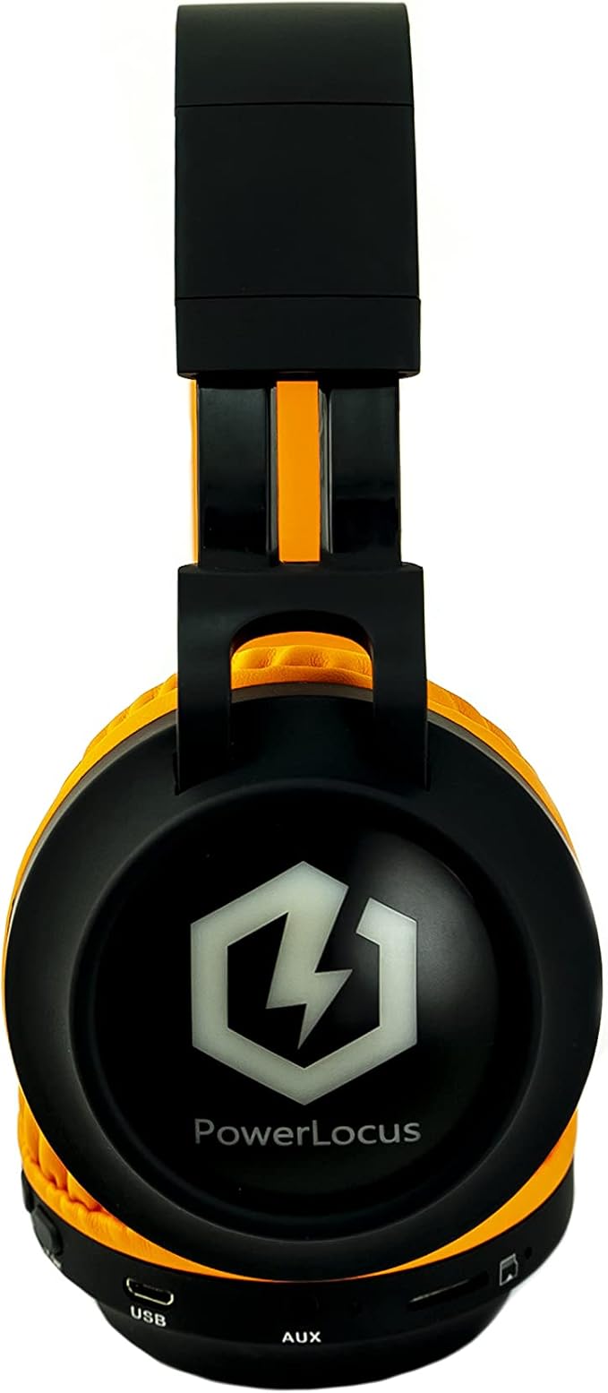 PowerLocus Kids Headphones Wireless, Bluetooth Headphones for Kids Over Ear, LED Lights, 85dB Safe Volume Limit, Foldable, Micro SD Mode, Built-in and Line-in Microphone for Phones,Tablets,Laptop