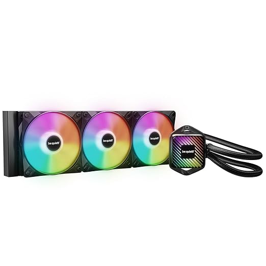 be quiet! Pure Loop 3 LX 360 mm, All-in-One Water Cooling, 3 Light Wings LX 120 mm PWM High-Speed Fans, ARGB Cooling Block Featuring 10 Included Lighting foils, Impressively high Cooling Performance