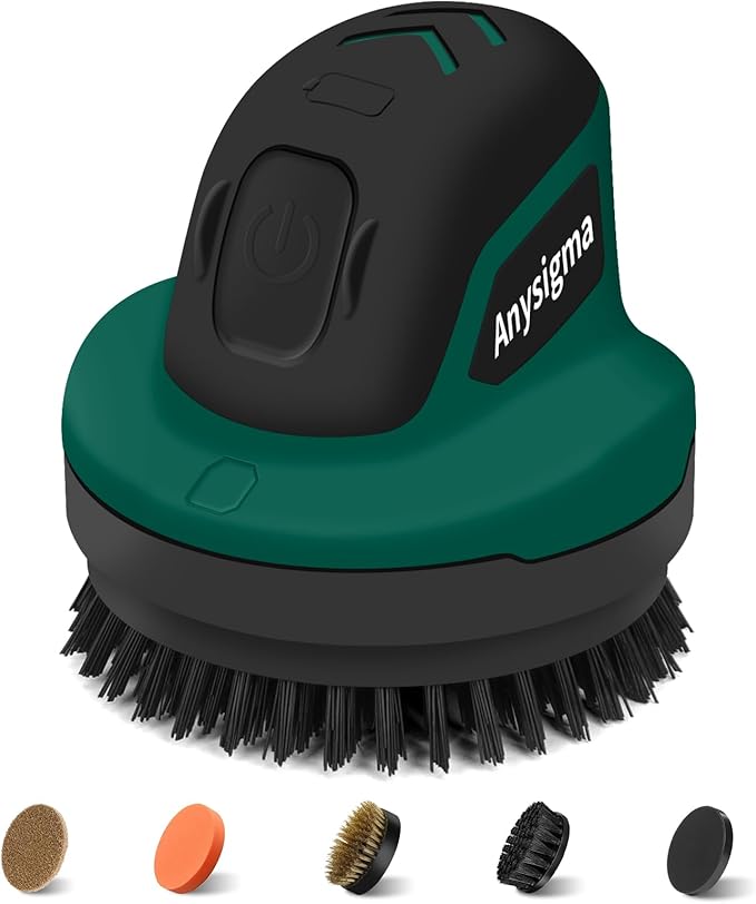 Electric Grill Brush- Waterproof Cordless Rotary Cleaning Brush with 4 Heads for Outdorr Grill,Car,Bathroom