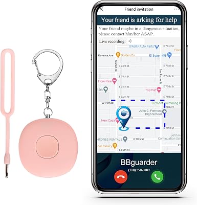 5-in-1 Smart Personal Alarms for Women, 130dB Sound, Notify Emergency Contacts by Email/SMS/Call, GPS Tracker and Audio Recording, Key Finder, Phone Anti-Lost, Timer Alarm, Bluetooth Connect