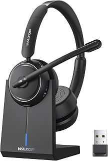 Wireless Headset with Mic for Work, Bluetooth Headset with Microphone Noise Cancelling & Mute Button, 65H Talk Time, Comfortable Wireless Headsets for Work/Call Center/Computer/Laptop/Calls - Image 1