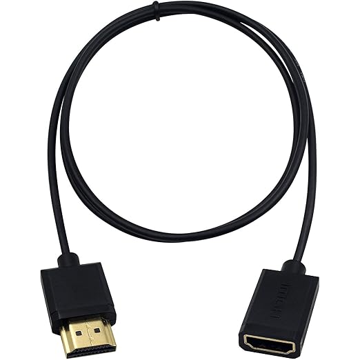 Duttek HDMI Extender Cable, 4K HDMI Cable, Extremely Thin HDMI Male to Female Cable Compatible for Nintendo Switch, Xbox One S 360, PS5, PS4, Roku TV Stick, Blu Ray Player, etc 1M/3.3FT