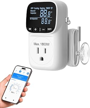 DEWENWILS Smart Temperature Controller, 15A Smart Thermostat with Memory