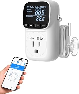 DEWENWILS Smart Temperature Controller, 15A Smart Thermostat with Memory