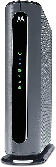 Motorola MG7700 Modem with Built in WiFi | Approved for Comcast Xfinity, Cox, Spectrum | for Plans Up to 800 Mbps | DOCSIS 3.0 + Gig WiFi Router (Renewed)