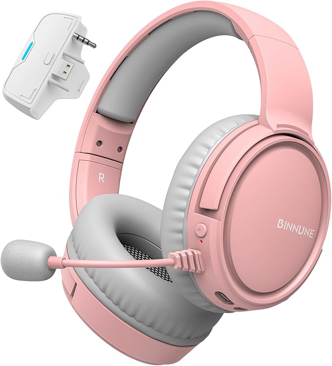 BINNUNE Wireless Gaming Headset for Xbox Series X|S & Xbox One, Low Latency Wireless + Bluetooth, Flip-to-Mute Noise Cancelling Mic, 50mm Drivers, 40H Battery, Over-Ear Headphones