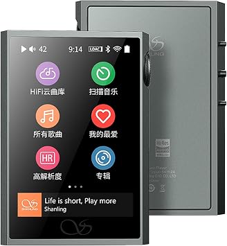 SHANLING M1 Plus Pure Music Player,Portable Hi Res MP3 Plyaer,Bluetooth 5.2 Digital Audio Player,ES9069Q DAC,768kHz/32bit,DSD512,661mW@32Ω Output,Support LDAC/WiFi/DLNA/Airplay/Tidal (Gray)