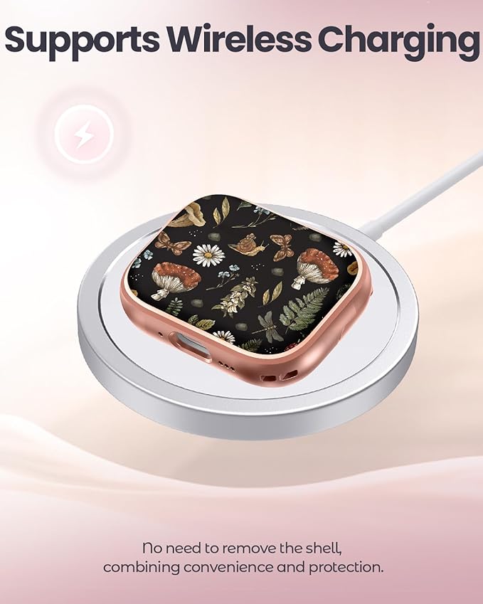 Coralogo for AirPods Pro2/Pro Case with Safety Lock - Cute Cartoon for AirPods Pro1/2 Generation for Women Girls Fashion Stylish Mushroom Pattern Design Kawaii Girly Girlish Hard Protective Cover