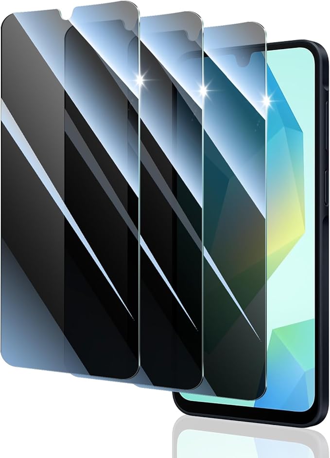 Privacy Screen Protector for Samsung A16/A26/A17, Anti-Spy Tempered Glass, Double Shatterproof 9H Hardness, Private Black Dark Protection, Anti-Scratch Impact Resistant Case-Friendly - 3 Pack
