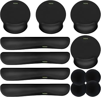 VAGAU Ergonomic Premium Memory Foam Keyboard and Mouse Wrist Rest Pads Set