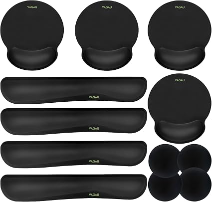 VAGAU Ergonomic Premium Memory Foam Keyboard and Mouse Wrist Rest Pads Set