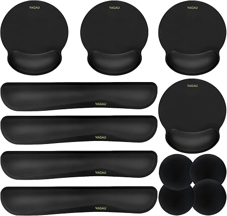 VAGAU Ergonomic Premium Memory Foam Keyboard and Mouse Wrist Rest Pads Set