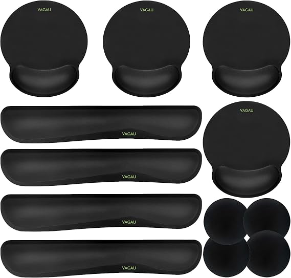 VAGAU Ergonomic Premium Memory Foam Keyboard and Mouse Wrist Rest Pads Set