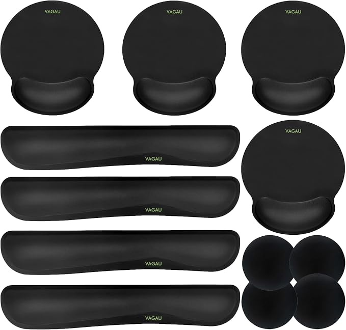 VAGAU Ergonomic Premium Memory Foam Keyboard and Mouse Wrist Rest Pads Set