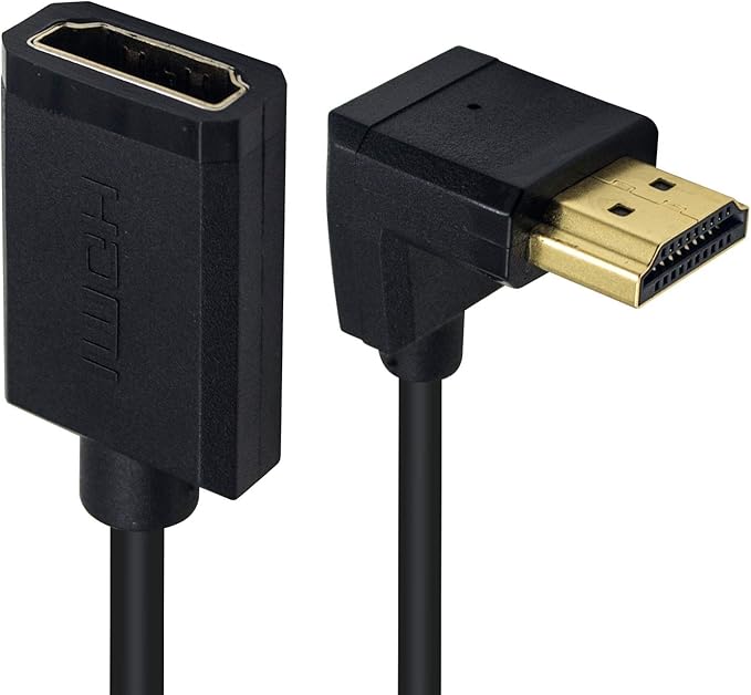 Duttek HDMI Extender Cable, 4K HDMI Cable, Extremely Thin Down Angled HDMI Male to Female Cable Compatible for Nintendo Switch, Xbox One S 360, PS5, PS4, Roku TV Stick, etc 30cm/12 Inch