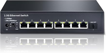 STEAMEMO 8-Port 2.5G Ethernet Switch with 10G SFP | Plug-and-Play Unmanaged Network Switch | 60Gbps Switching Capacity | Compatible with Gigabit/2.5Gb Multi-Gig for NAS, PC, Gaming & Home Office - Image 1