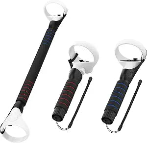 AMVR Gorilla Tag Long Arms Beat Saber Handles Compatible with Oculus Quest 2/Quest/Rift S, VR Controller Extension Grip Accessories 2 in 1 Sticks Attachment, Reinforcement with Tie Wraps(Not for Q3)
