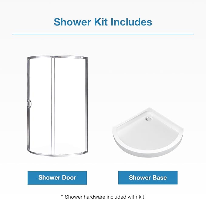 OVE Decors Breeze 36 in. Corner Shower Clear Sliding Door with Base in Chrome Finish
