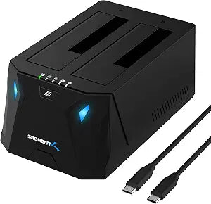 SABRENT Dual-Bay USB-C Hard Drive Docking Station & Cloner (EC-CH2B)