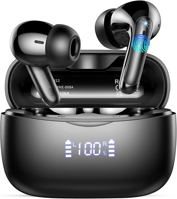 AI Translation Earbuds Real Time, 3 in 1 Buletooth 5.4 Translator Earbuds 164 Language/7 Translation Modes No Subscription Required Translatior Headphones 56H Audifonos Traductores Inglés Españo black