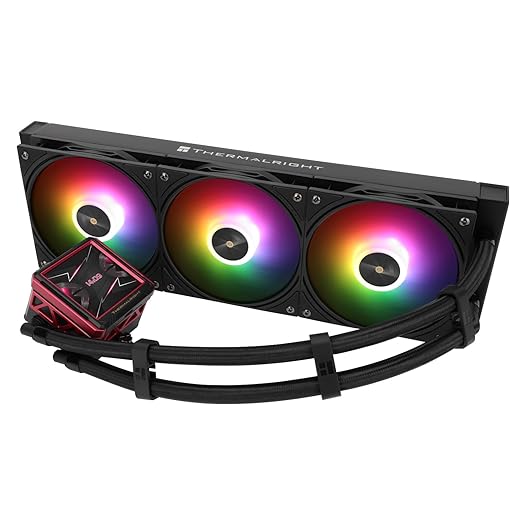 Thermalright FW360 Ultra ARGB Black CPU Water Cooler with 3 PWM Fans with 2000RPM,IPS LCD Screen with 480x480 Resolution,Liquid CPU Cooler for AM5;Intel LGA1700/1851,2.88-inch LCD Display