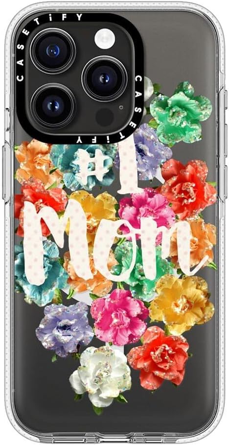 CASETiFY Clear iPhone 15 Pro Case [Not Yellowing / 6.6 ft. 3X Military Grade Drop Protection/Compatible with Magsafe] - #1 Mom - Clear