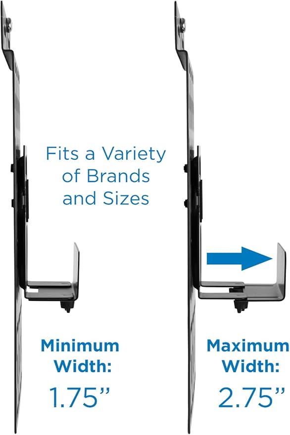 Mount-It! Cable Box Mount Behind TV | Adjustable Universal Mounting Bracket for Streaming Devices, Router, Modem, DVD | Wall and Behind TV Compatible, Steel (Pack of 2)