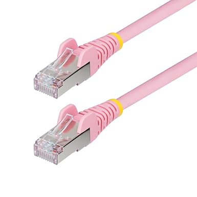 StarTech 10ft Cat6a Snagless Ethernet Cable, S/FTP, 100W PoE++, LSZH, Pink