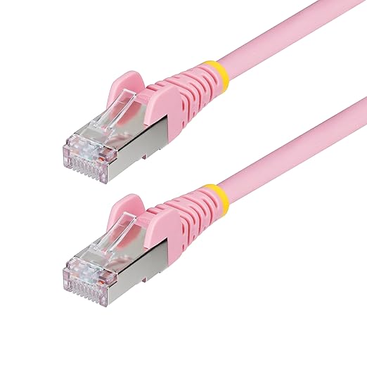 StarTech 10ft Cat6a Snagless Ethernet Cable, S/FTP, 100W PoE++, LSZH, Pink