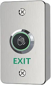 Infrared Sensor Exit Button with Back Box IR Touchless Door Release 304 Stainless Steel IP67 Waterproof with LED Indicator for Access Control Systems