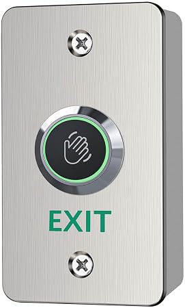 Infrared Sensor Exit Button with Back Box IR Touchless Door Release 304 Stainless Steel IP67 Waterproof with LED Indicator for Access Control Systems