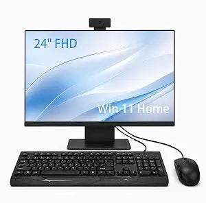 24" All-in-One Desktop Computer, i5 CPU, 16GB RAM 256GB SSD, AIO FHD Monitor, HD Privacy Protection Webcam, WiFi 6 + BT 5.3, Win 11 Home
