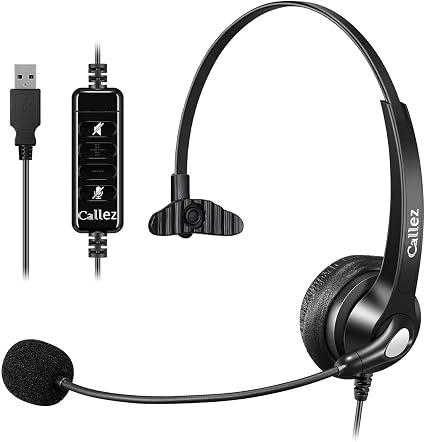Callez USB Headset with Microphone Noise Cancelling & Audio Controls