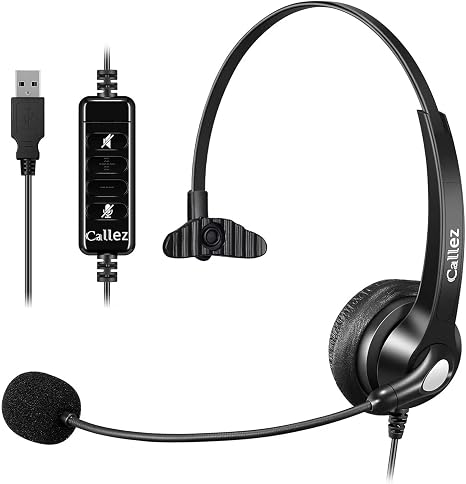 Callez USB Headset with Microphone Noise Cancelling & Audio Controls