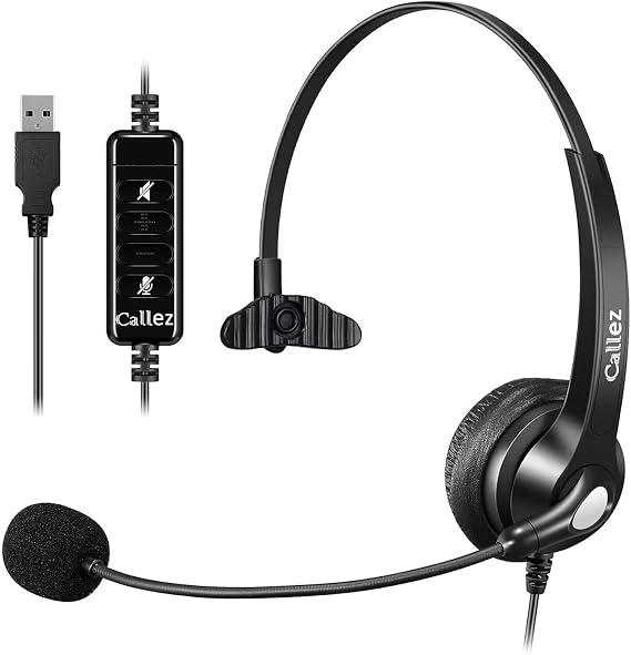 Callez USB Headset with Microphone Noise Cancelling & Audio Controls