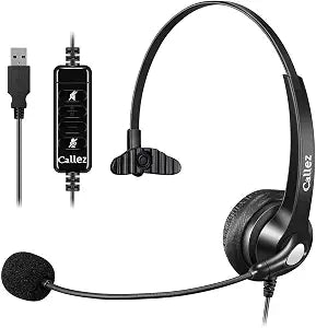 Callez USB Headset with Microphone Noise Cancelling & Audio Controls