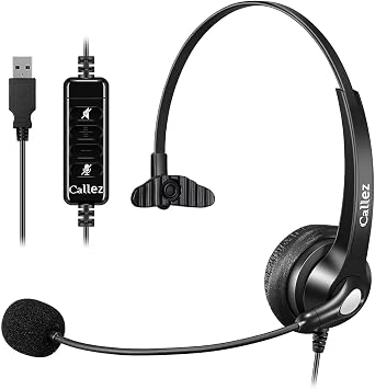 Callez USB Headset with Microphone Noise Cancelling & Audio Controls