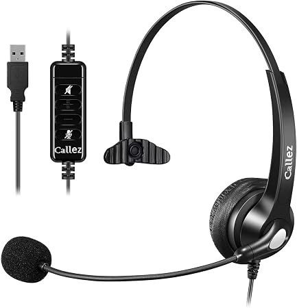 Callez USB Headset with Microphone Noise Cancelling & Audio Controls
