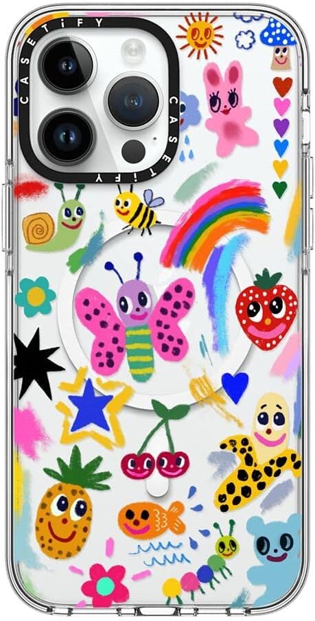 CASETiFY Clear iPhone 14 Pro Max Case [Not Yellowing / 6.6 ft. 3X Military Grade Drop Protection/Magsafe] - Good Vibes - Clear