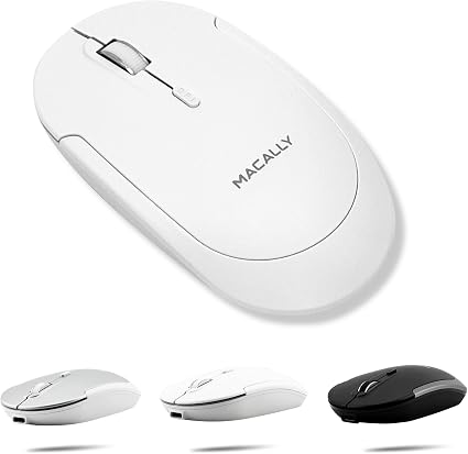 Macally Wireless Bluetooth Mouse for Mac, MacBook Pro/Air, iPad, and PC - Quiet Click and Comfortable Compatible Apple Mouse Wireless - Rechargeable - White - Image 4
