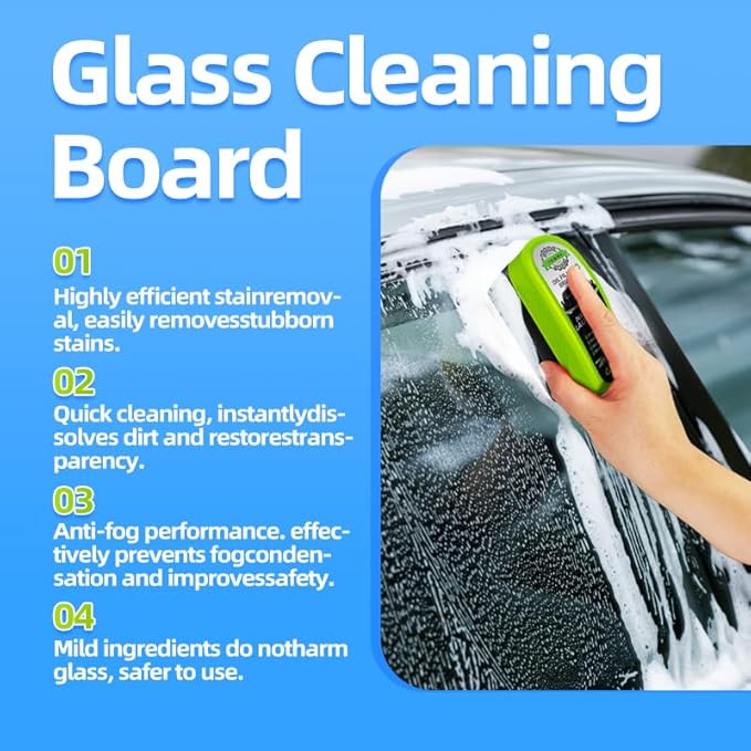 Easywave Clear Vision Glass Cleaner: 2026 New Automotive Glass Oil Film Cleaner for Car Windshield Cleaning Tool with Extra Cleaner, Universal Anti-Rain Fog Cleaning Glass Brush (2)