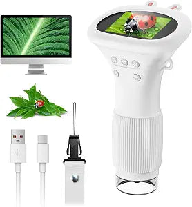 Microscope for Kids, SKYBASIC 2" IPS Screen 1000X Handheld Digital Microscopes HD Pocket Portable Mini USB Microscope Camera, PC Compatible, Science Edu Fun Birthday Gifts Toys for Children Students