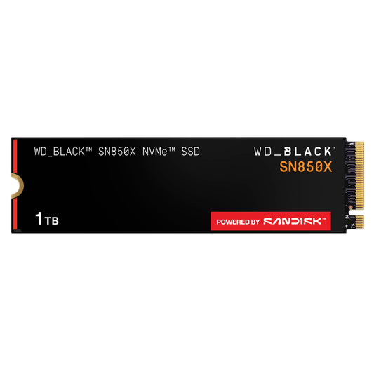 WD_BLACK SN850X 1TB NVMe SSD - M.2 2280, Up to 7,300 MB/s Read speeds, Up to 6,300 MB/s write speeds, Gaming Expansion, High Performance Internal Solid State Drive - WDS100T2X0E