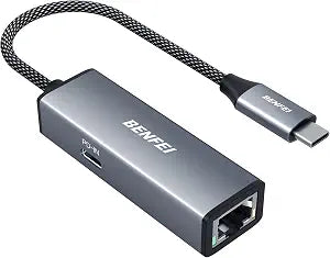 BENFEI USB-C to Ethernet Gigabit Adapter with 100W Power Delivery, Thunderbolt 3/4 to RJ45 Ethernet LAN Network Adapter Compatible with iPhone 15 Pro/Max, MacBook Pro/Air 2023, iMac