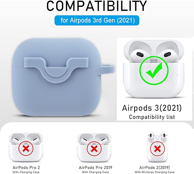 Case for Airpods 3 Case with Cute Bling Keychain, Silicone Protective Case Cover for Airpods 3rd Generation Case Earbuds Cases Women Girls for Apple Air pod 3 Blue