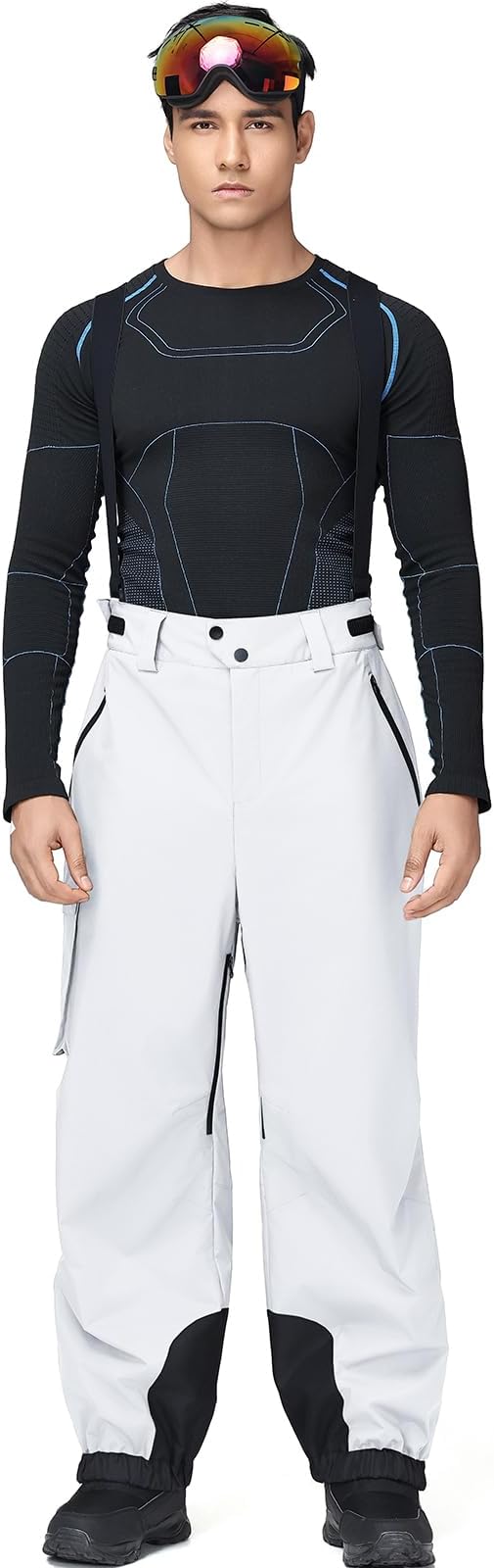 YEEFINE Mens Snow Ski Bibs Pants Baggy Snowboard Overall Insulated Windproof Waterproof Winter Warm Comfy Loose Ski Pants