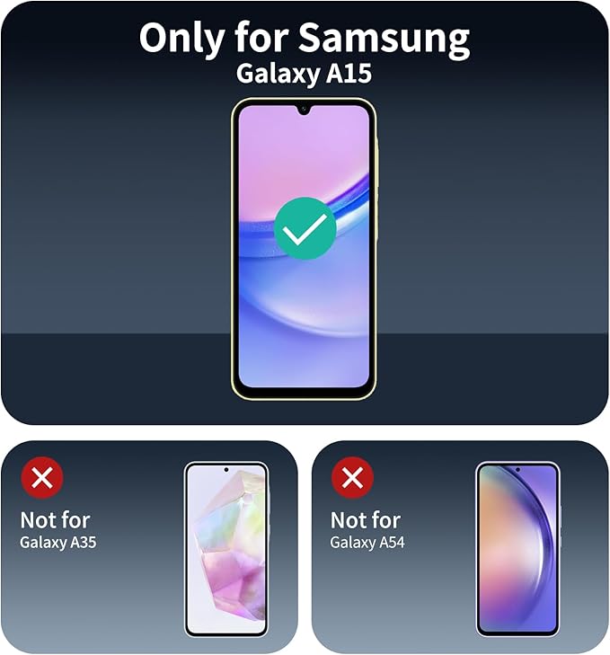 Privacy Screen Protector for Samsung A15/A25/A34/A24, Anti-Spy Tempered Glass, Double Shatterproof 9H Hardness, Dark Privacy Protection, Anti-Scratch Impact Resistant Case-Friendly Screen Guard - 3 Pack