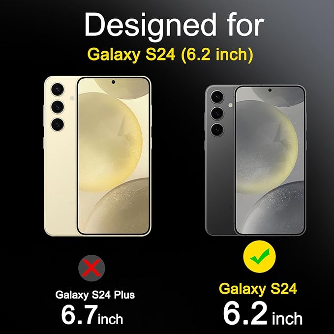 Ferilinso 3 Pack Screen Protector for Samsung Galaxy S24 with 3 Pack Tempered Glass Camera Lens Protector Phone Case Friendly Accessories Protector de Pantalla for Samsung S24 6.2 INCH