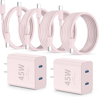 QZIIW iPhone 17 16 18 Pro Max Fast Charger,45W Dual Port USB C Fast Charger