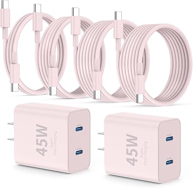 QZIIW iPhone 17 16 18 Pro Max Fast Charger,45W Dual Port USB C Fast Charger
